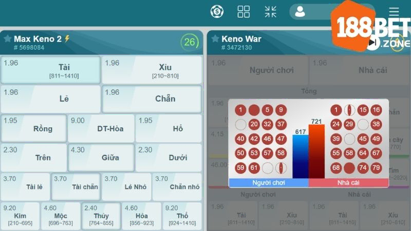 Ưu đãi Keno 188Bet – Hướng dẫn chi tiết và mẹo chơi hiệu quả 3 Điểm nổi bật về sức hút từ cơ cấu ưu đãi Keno 188Bet