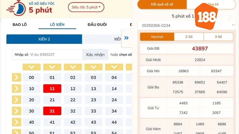 Xổ số siêu tốc – Trải nghiệm cảm giác kịch tính từng giây 188BET 4 Mách bạn cách chơi Xổ số siêu tốc tại 188Bet dễ trúng