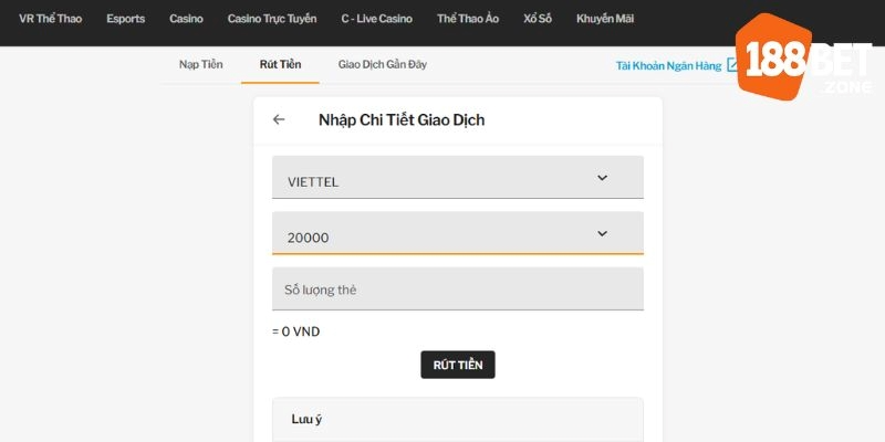 Rút Tiền 188Bet – Hướng Dẫn Các Thao Tác Hoàn Tất Đơn Giản 3 Bước 4. Xác nhận “Gửi yêu cầu” để hoàn tất