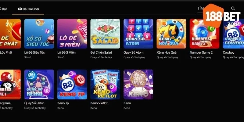 Các loại hình xổ số 188Bet nổi bật và được yêu thích nhất hiện nay