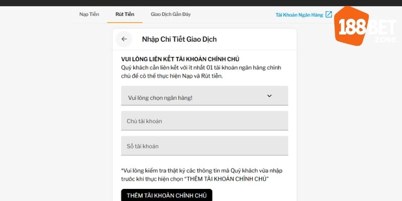 Rút Tiền 188Bet – Hướng Dẫn Các Thao Tác Hoàn Tất Đơn Giản 2 Hướng dẫn chi tiết cách thực hiện giao dịch rút tiền 188Bet