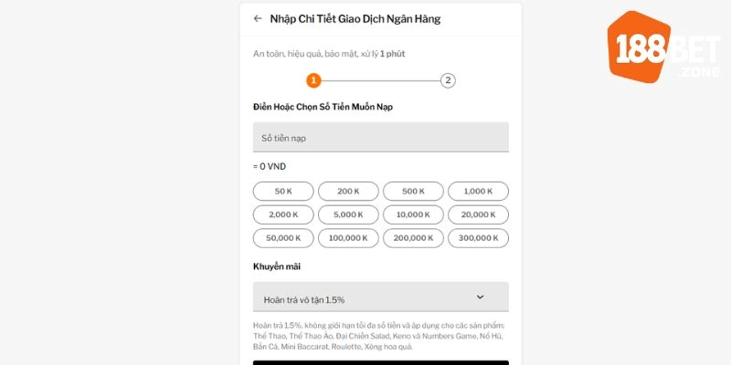 Nạp Tiền 188Bet – Hướng Dẫn Thực Hiện Đơn Giản Và Nhanh Chóng 2 Hướng dẫn nạp tiền 188Bet: Đảm bảo an toàn và hiệu quả