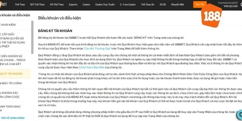 Chi tiết điều khoản sử dụng của nhà cái 188BET từ A đến Z 3 Những lợi ích khi tuân thủ đúng điều khoản sử dụng